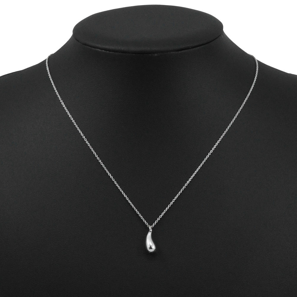 Tiffany Co Teardrop Necklace Elsa Peretti Sterling Silver